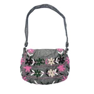 Womens vintage 100% wool beaded mini purse‎ regency fairy evening bohemian